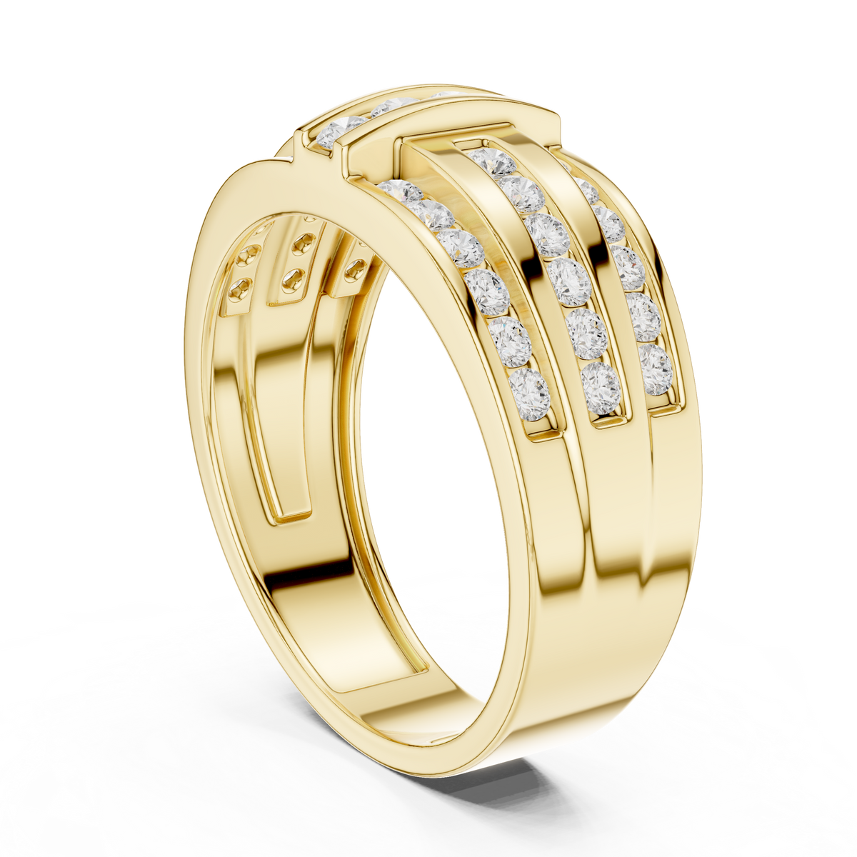 Men’s Multi-Row Channel Set Lab Grown Diamond Band Ring