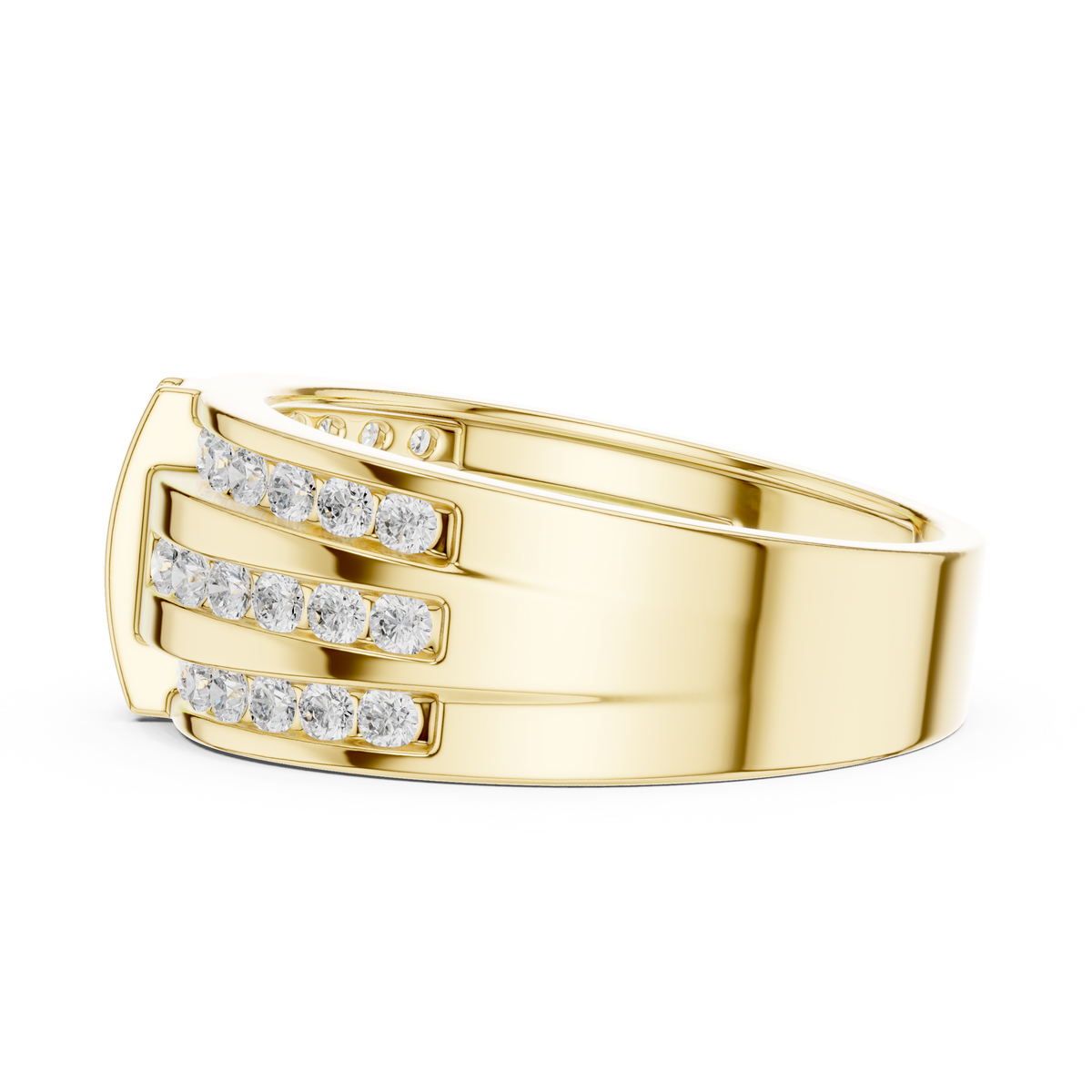 Men’s Multi-Row Channel Set Lab Grown Diamond Band Ring