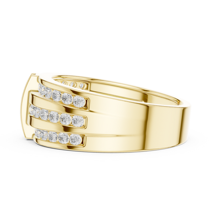 Men’s Multi-Row Channel Set Lab Grown Diamond Band Ring