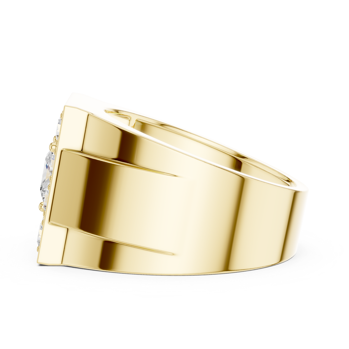 1.00 Ct Princess Cut Lab Grown Diamond Square Signet Solitaire Ring