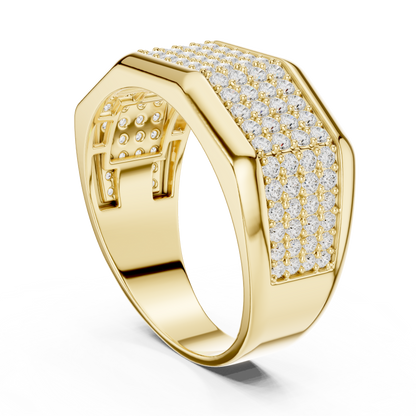 Multi-Row Pave Lab Grown Diamond Geometric Band