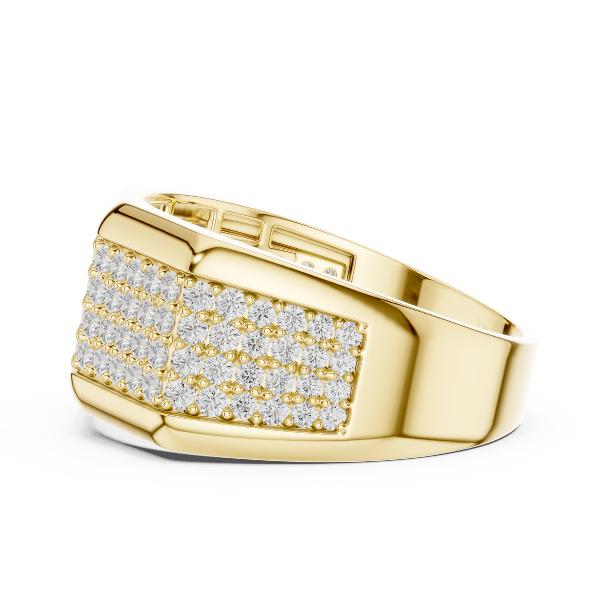 Multi-Row Pave Lab Grown Diamond Geometric Band