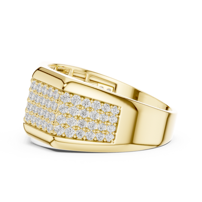 Multi-Row Pave Lab Grown Diamond Geometric Band