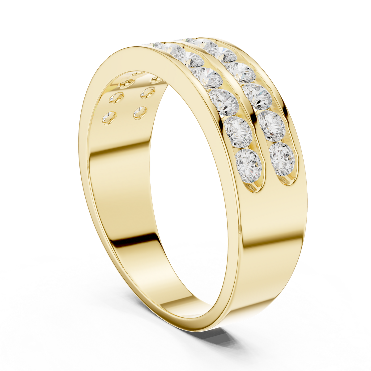 Double Row Channel Set Lab Grown Diamond Ring