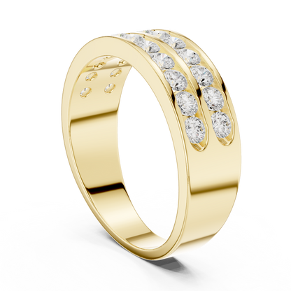 Double Row Channel Set Lab Grown Diamond Ring