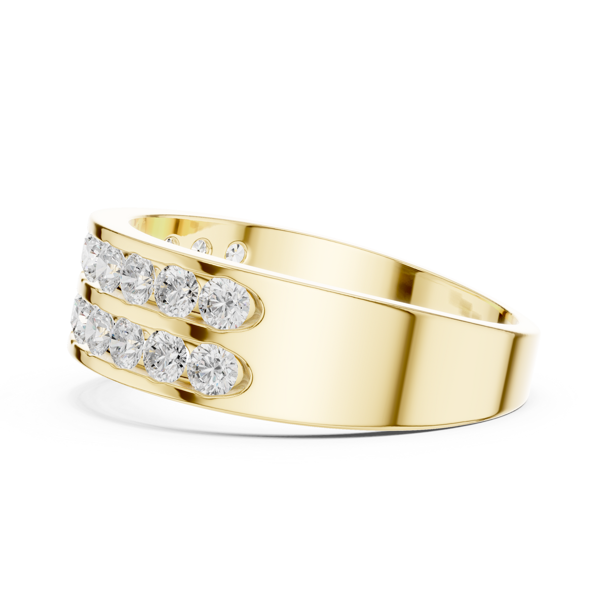Double Row Channel Set Lab Grown Diamond Ring
