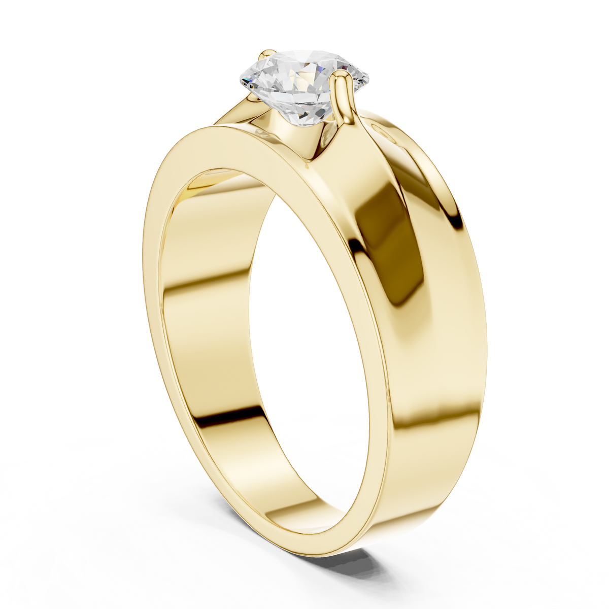 Two Prong Set 0.85 Ct Round Shape Lab Grown Diamond Solitaire Ring