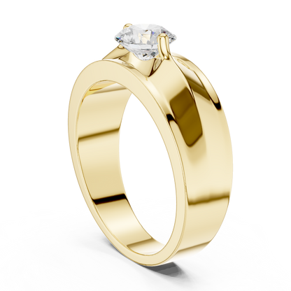 Two Prong Set 0.85 Ct Round Shape Lab Grown Diamond Solitaire Ring