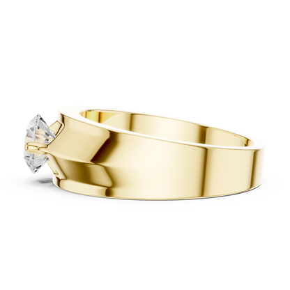 Two Prong Set 0.85 Ct Round Shape Lab Grown Diamond Solitaire Ring