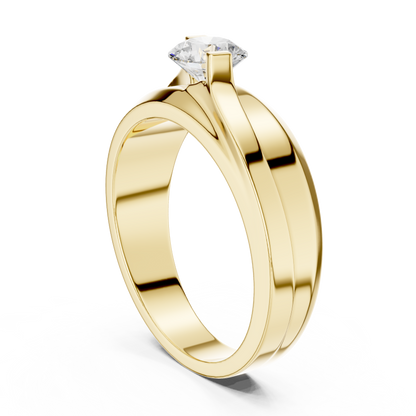 Bypass Set Round Shape Lab Grown Diamond Solitaire Ring