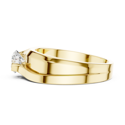 Bypass Set Round Shape Lab Grown Diamond Solitaire Ring