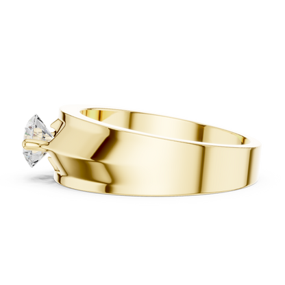 Two Prong Round Shape Lab Grown Diamond Ring Floating Solitaire Band