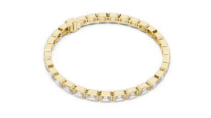 The Bezel Set Emerald-Cut Lab Grown Diamond Tennis Bracelet