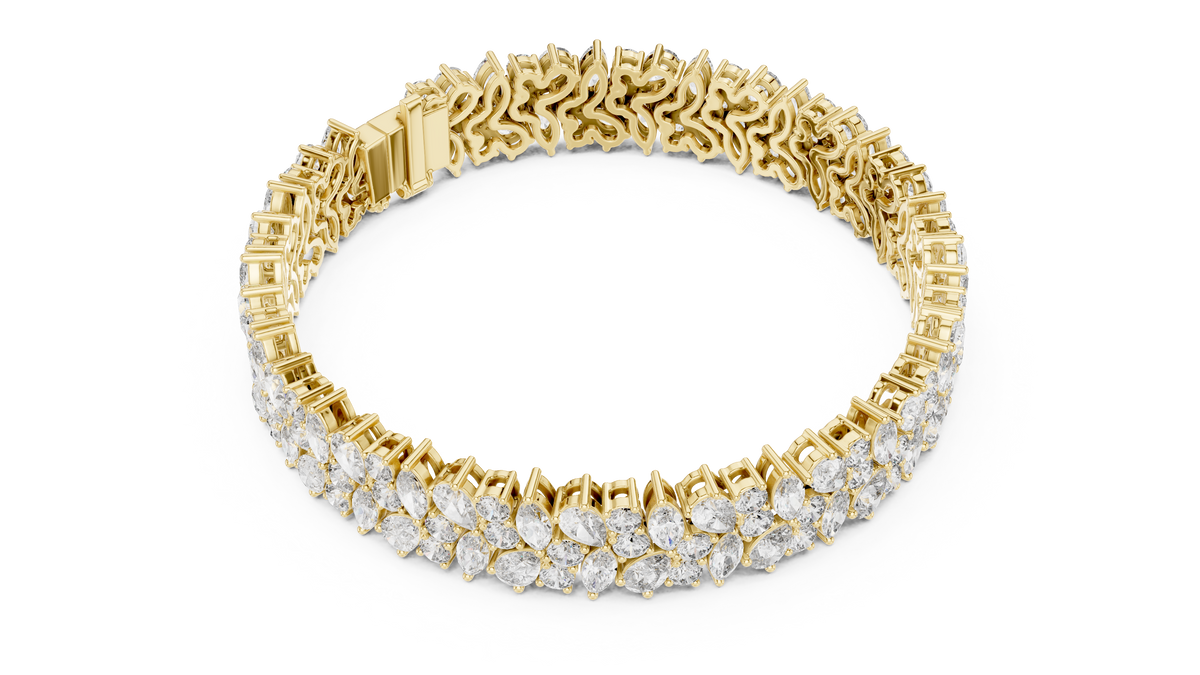 The Florentine Multi-Shape Lab Grown Diamond Cluster Statement Bracelet