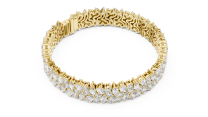 The Florentine Multi-Shape Lab Grown Diamond Cluster Statement Bracelet