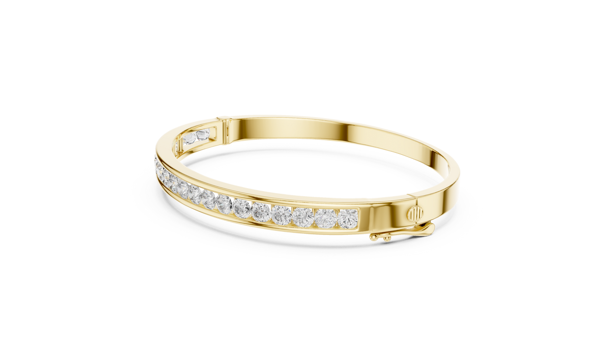 The Channel-Set Round Lab Grown Diamond Bangle