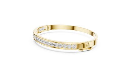 The Channel-Set Round Lab Grown Diamond Bangle