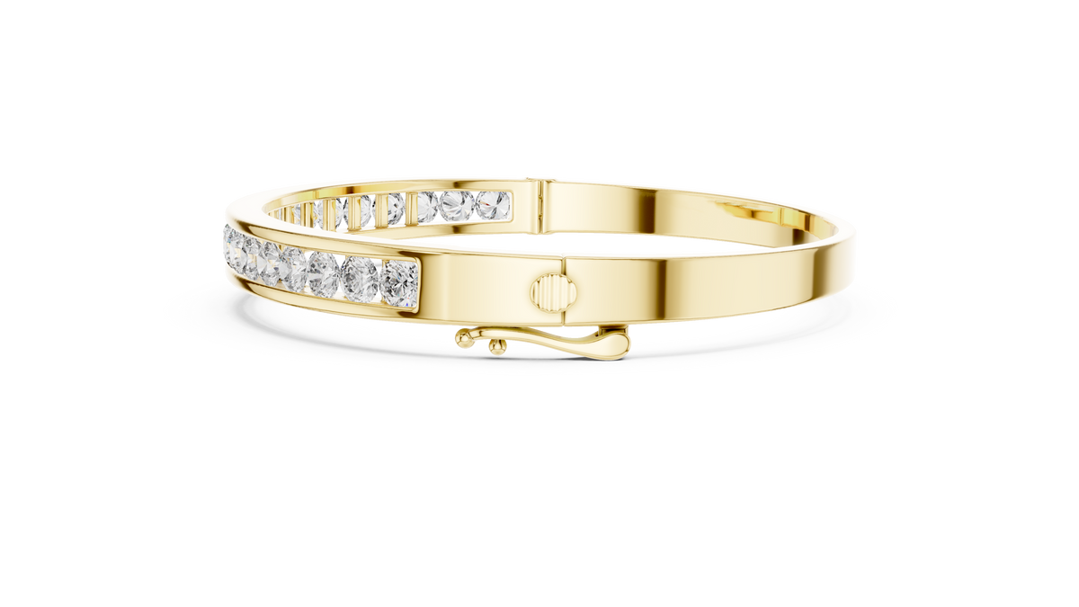 The Channel-Set Round Lab Grown Diamond Bangle
