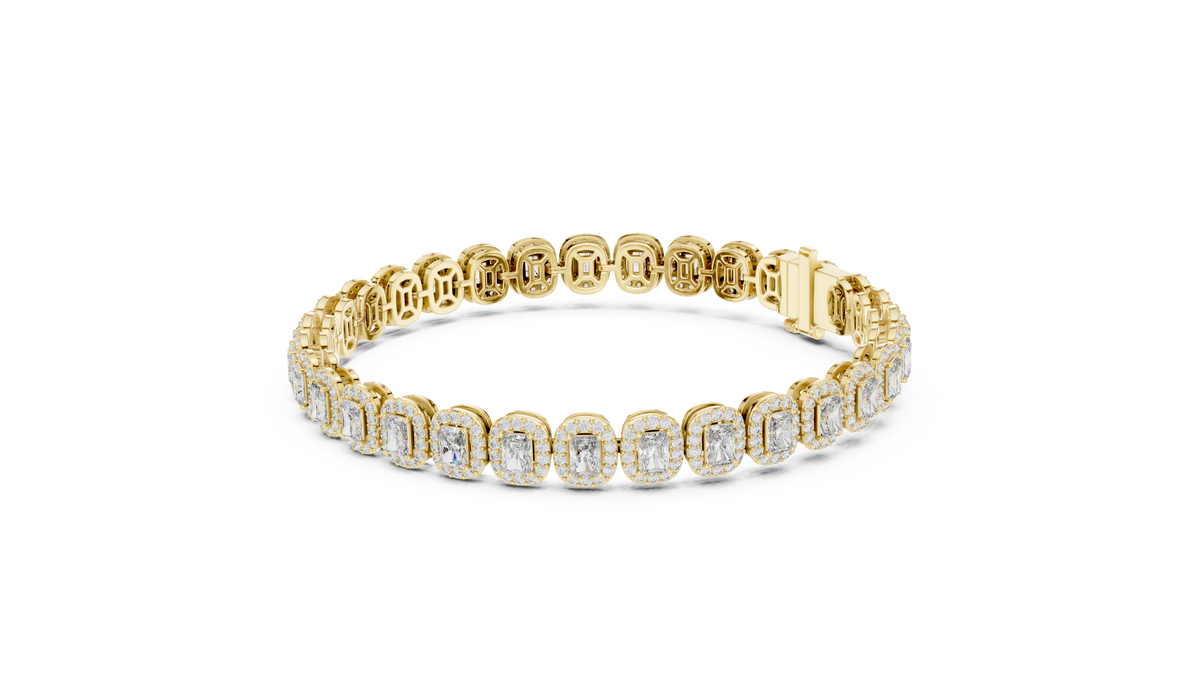 The Imperial Halo Radiant-Cut Lab Grown Diamond Tennis Bracelet