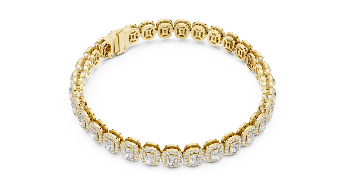The Imperial Halo Radiant-Cut Lab Grown Diamond Tennis Bracelet