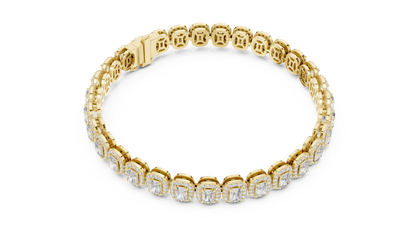 The Imperial Halo Radiant-Cut Lab Grown Diamond Tennis Bracelet