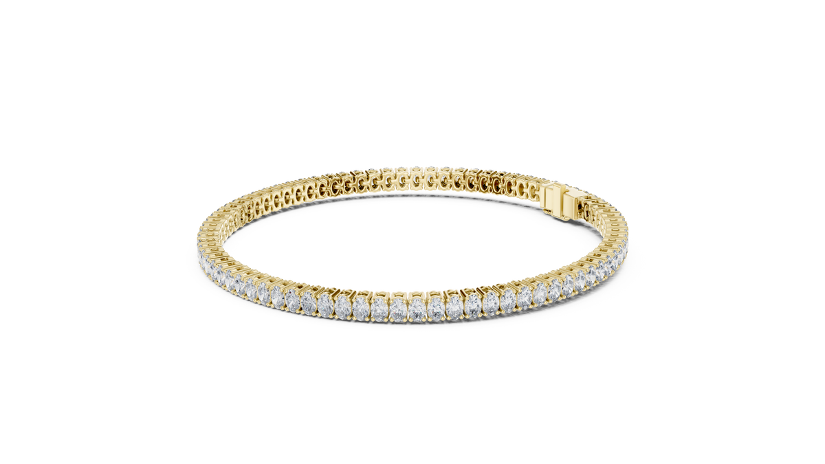 Shared-Prong Oval Cut Lab Grown Diamond Tennis Bracelet.