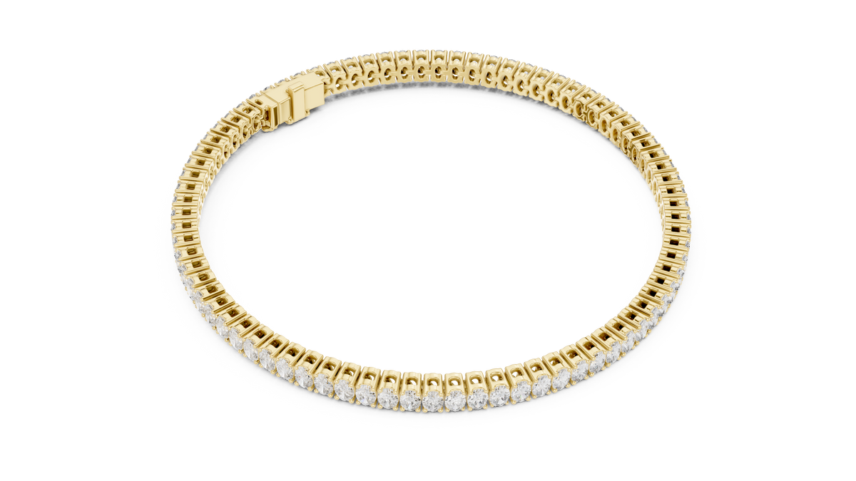 Shared-Prong Oval Cut Lab Grown Diamond Tennis Bracelet.