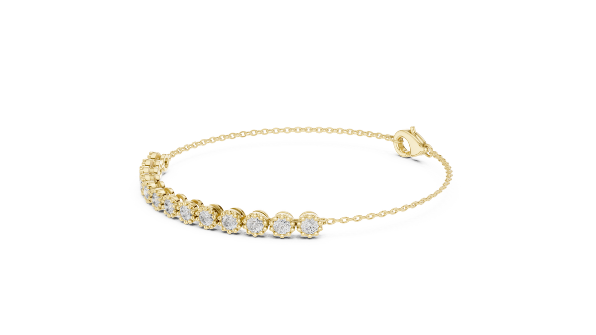 The Vintage Crown-Bezel Set Lab Grown Diamond Station Bracelet
