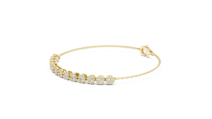 The Vintage Crown-Bezel Set Lab Grown Diamond Station Bracelet