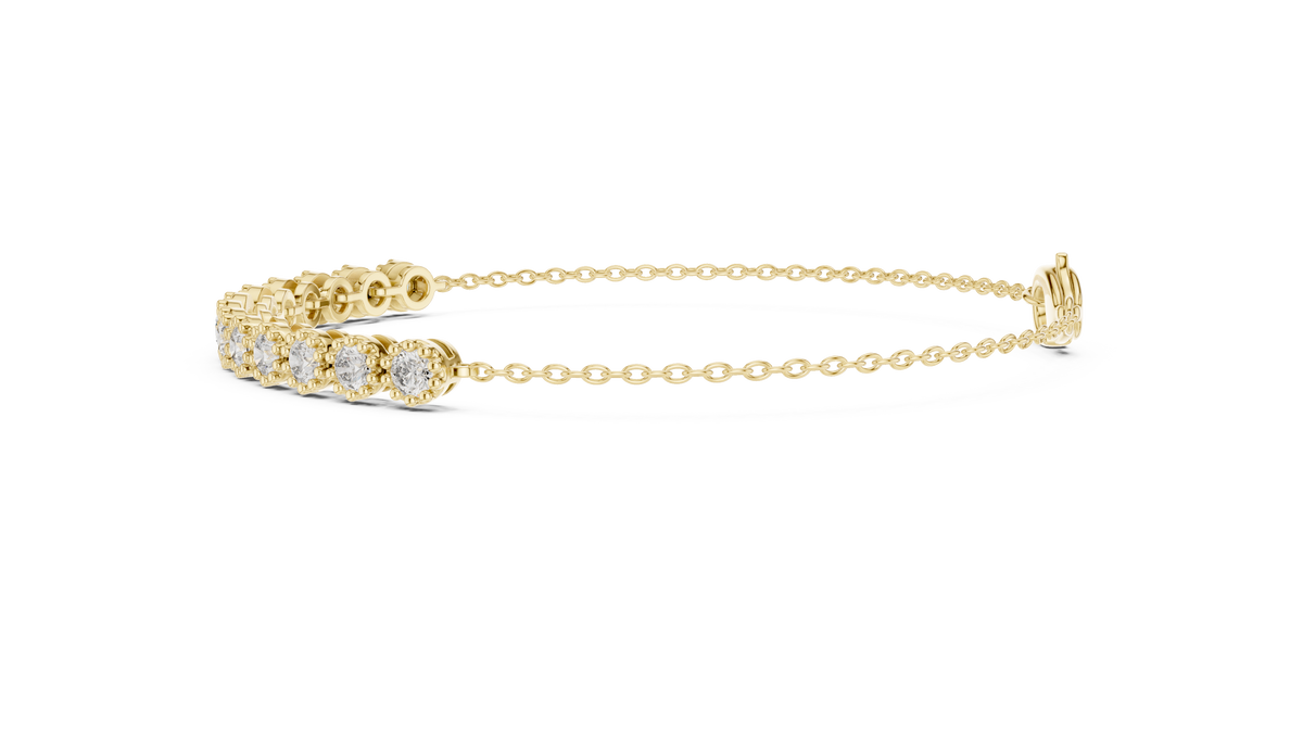The Vintage Crown-Bezel Set Lab Grown Diamond Station Bracelet