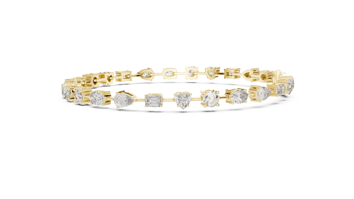 Mixed Shape Lab Grown Diamond Tennis Bracelet.