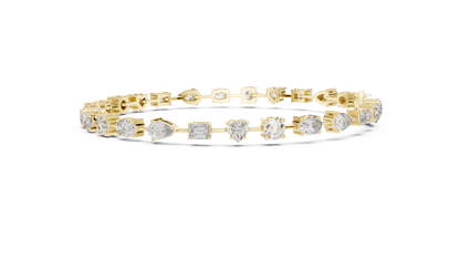 Mixed Shape Lab Grown Diamond Tennis Bracelet.