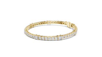 Alternating Princess & Round Lab Grown Diamond Tennis Bracelet.