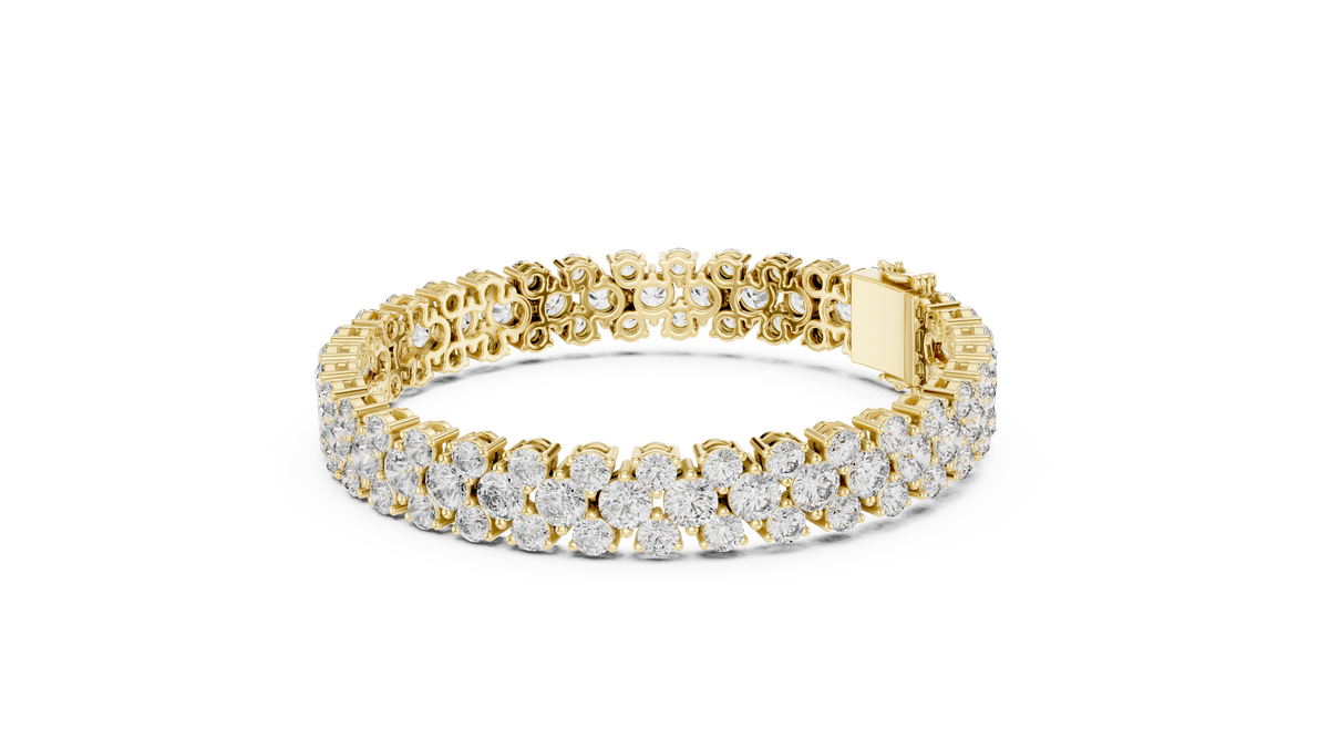 The Grand Three-Row Round Lab Grown Diamond Tennis Bracelet.