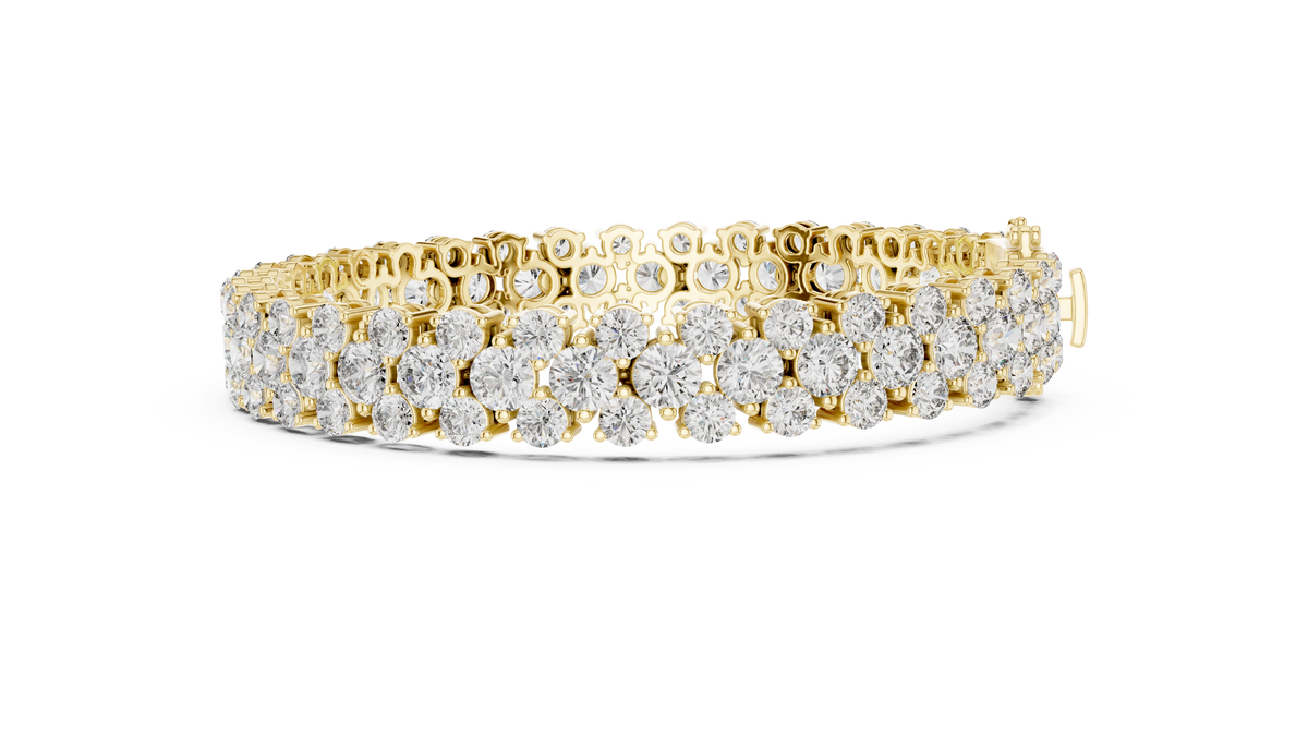 The Grand Three-Row Round Lab Grown Diamond Tennis Bracelet.