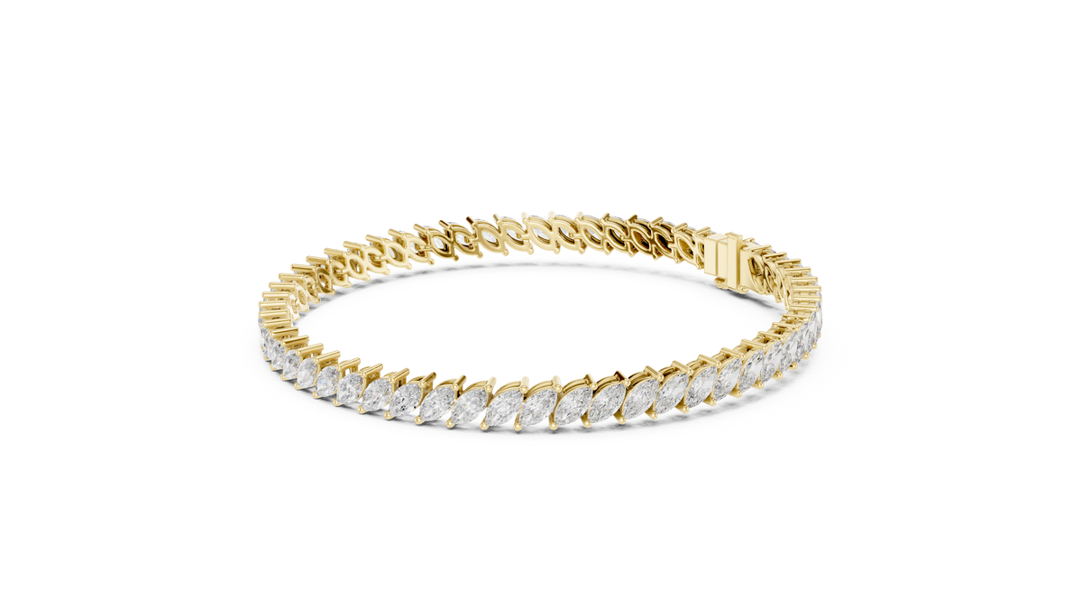 The Marquise Diagonal Wave Lab Grown Diamond Tennis Bracelet