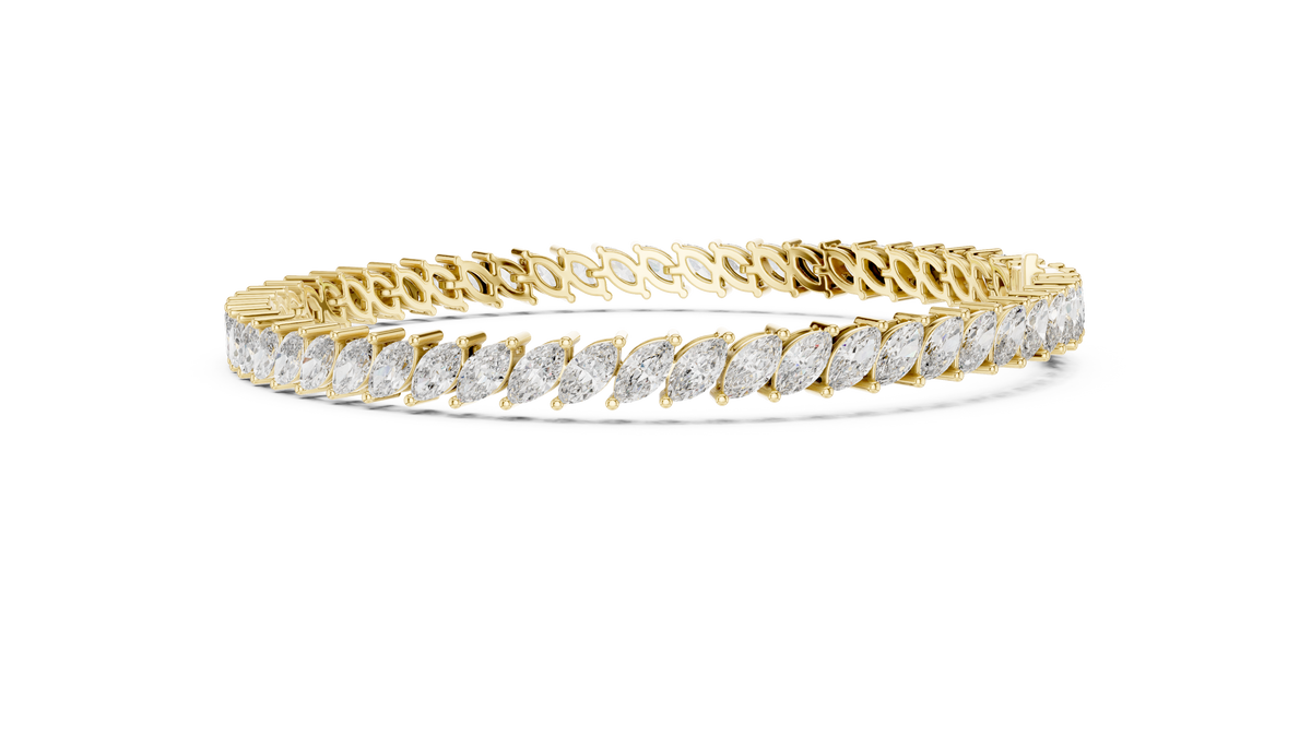 The Marquise Diagonal Wave Lab Grown Diamond Tennis Bracelet