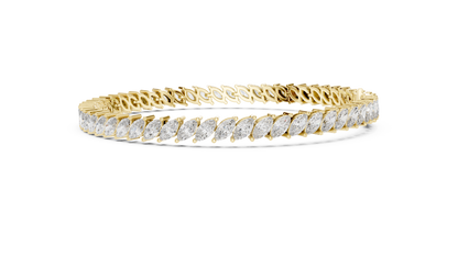 The Marquise Diagonal Wave Lab Grown Diamond Tennis Bracelet