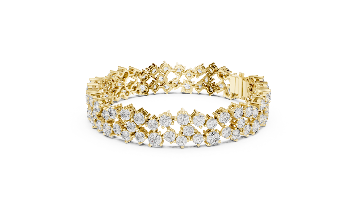 Multi-Row Bubble Cluster Lab Grown Diamond Tennis Bracelet