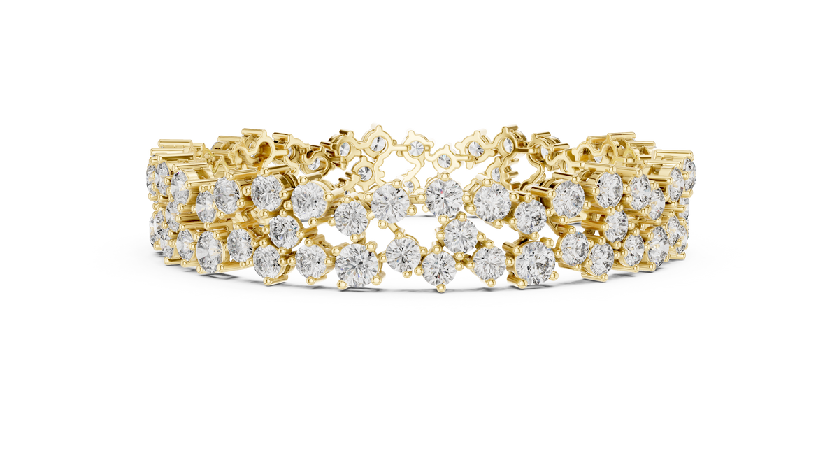 Multi-Row Bubble Cluster Lab Grown Diamond Tennis Bracelet