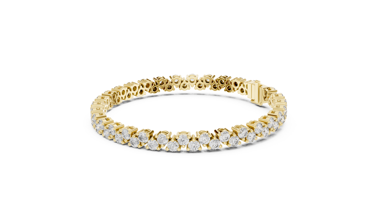 The Starlight Wave Two-Row Lab Grown Diamond Cluster Tennis Bracelet.