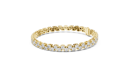 The Starlight Wave Two-Row Lab Grown Diamond Cluster Tennis Bracelet.