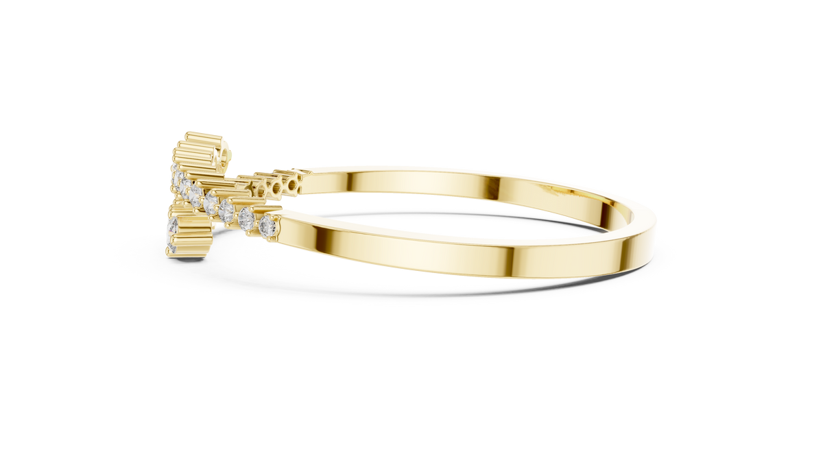 The Celestial Graduated Bypass Lab Grown Diamond Bangle Bracelet.