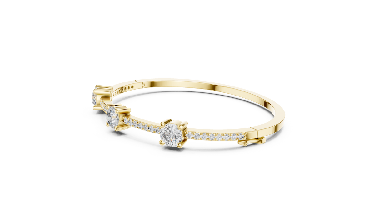The Trinity Three-Stone Pave Lab Grown Diamond Bangle