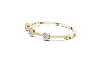The Trinity Three-Stone Pave Lab Grown Diamond Bangle