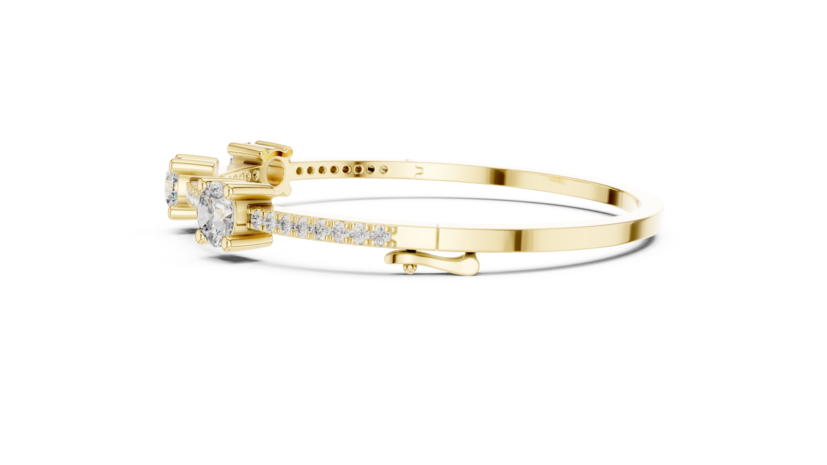 The Trinity Three-Stone Pave Lab Grown Diamond Bangle