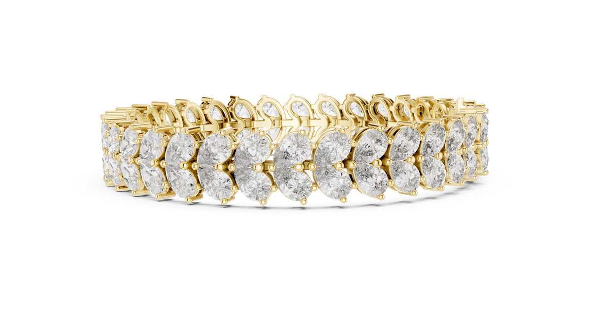 Double-Row Pear-Cut Lab Grown Diamond Tennis Bracelet