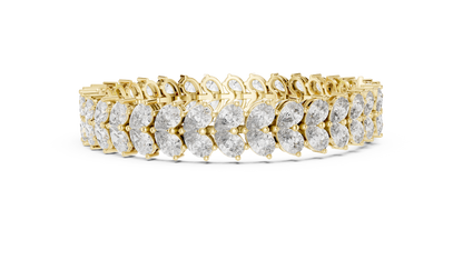 Double-Row Pear-Cut Lab Grown Diamond Tennis Bracelet