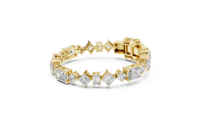 The Mosaic Multi-Shape Fancy Cut Lab Grown Diamond Tennis Bracelet.