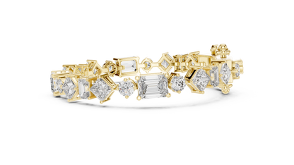 The Mosaic Multi-Shape Fancy Cut Lab Grown Diamond Tennis Bracelet.